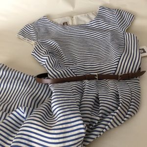Anne Klein blue striped summer dress sz 14 NWT